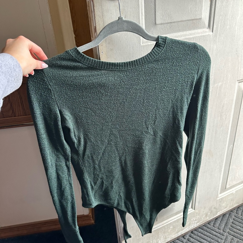 Dark Green Long Sleeve Top
